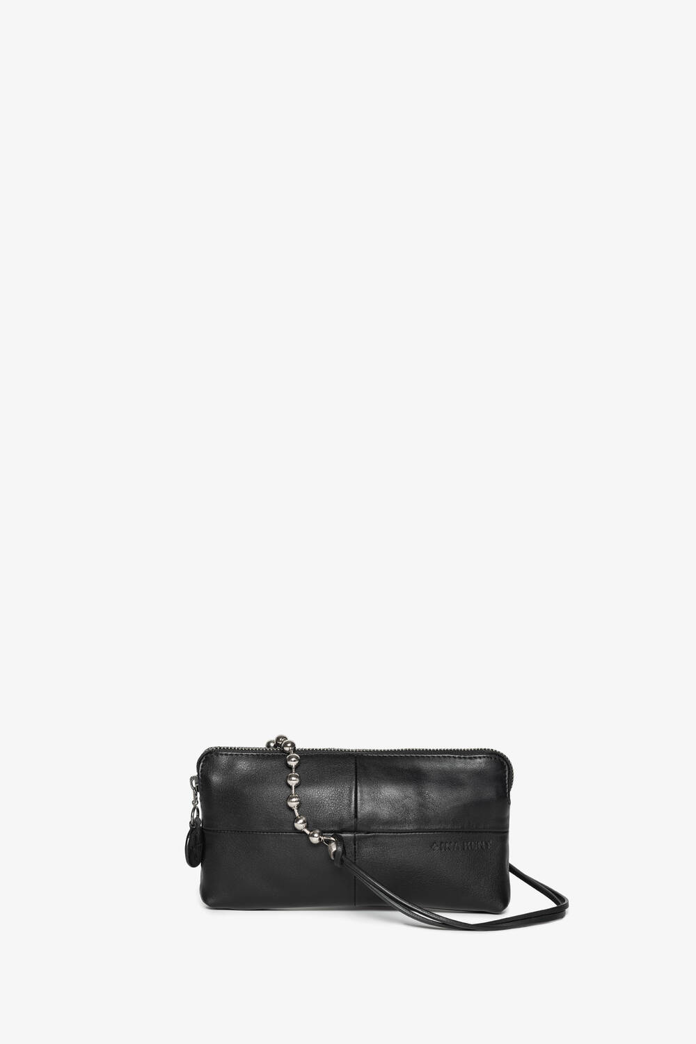 INA KENT IVIET bag with chain detail on the strap, against a white background. 