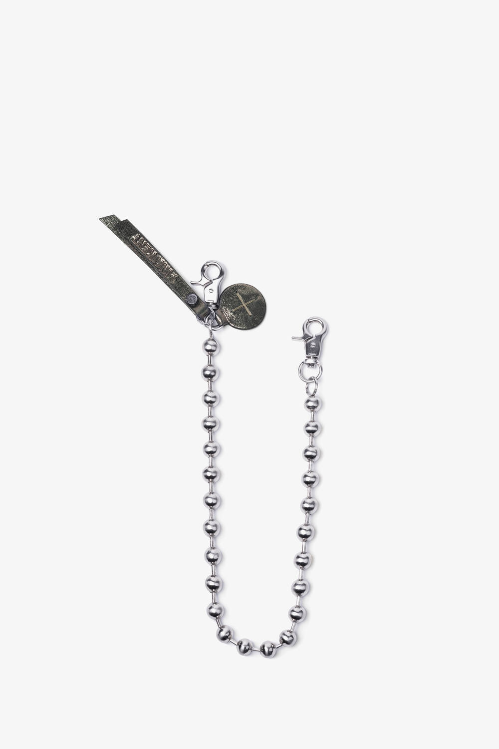 Silver chain with ball links and pendant in graphite