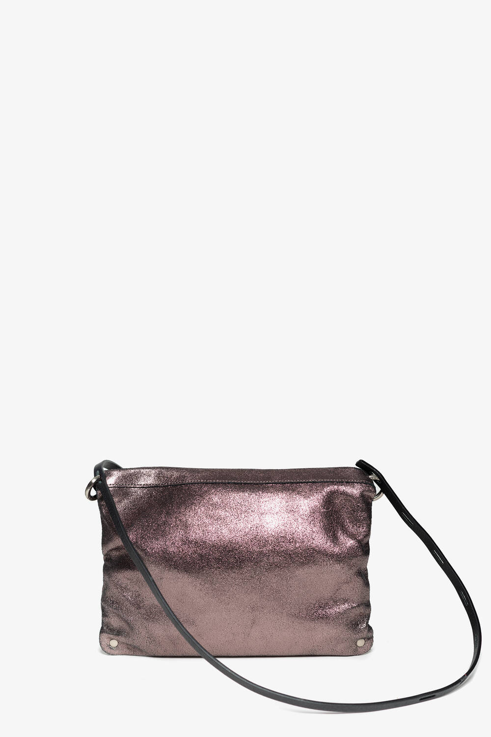 Umhängetasche aus schimmernden taupe Leder namens MOONLIT ed.1 von Hinten