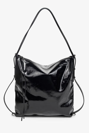 INA KENT Wandelbare Tote Bag aus Lackleder AMPLE ed.1 patent black