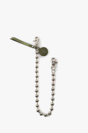 INA KENT Schlüsselkette BALL'N'CHAIN ed.1 mit metallic grünen Lederdetails