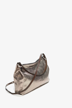 INA KENT ORNAMENT ed.2 metallic bright anthra (andere Seite): Dieselbe Tasche, diesmal aus einem anderen Winkel, zeigt die glänzende Oberfläche und den dezenten Metallic-Look in Anthrazit.