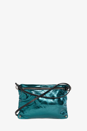 Umhängetasche aus grün-blauem Leder namens MOONLIT ed.1 von vorne