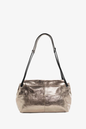 Gold-silberne metallic Tasche mit Klappe von Hinten