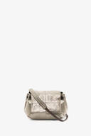 INA KENT Mini Flap Bag ESPE ed.1 aus Metallic-Leder mit braunem Lederriemen