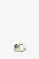 Mini Täschchen aus hellem metallic Leder von Vorne