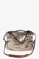 Metallische Ledertasche in silber-gold Tönen von vorne