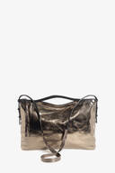 Goldene Lederhandtasche von vorne