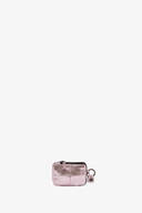 Metallisches Ledertäschchen in Rosa von vorne