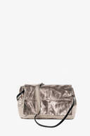 Gold-silberne metallic Tasche mit Klappe von vorne