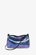 Lila-blaue, metallische Ledertasche namens ORNAMENt ed.2 von vorne